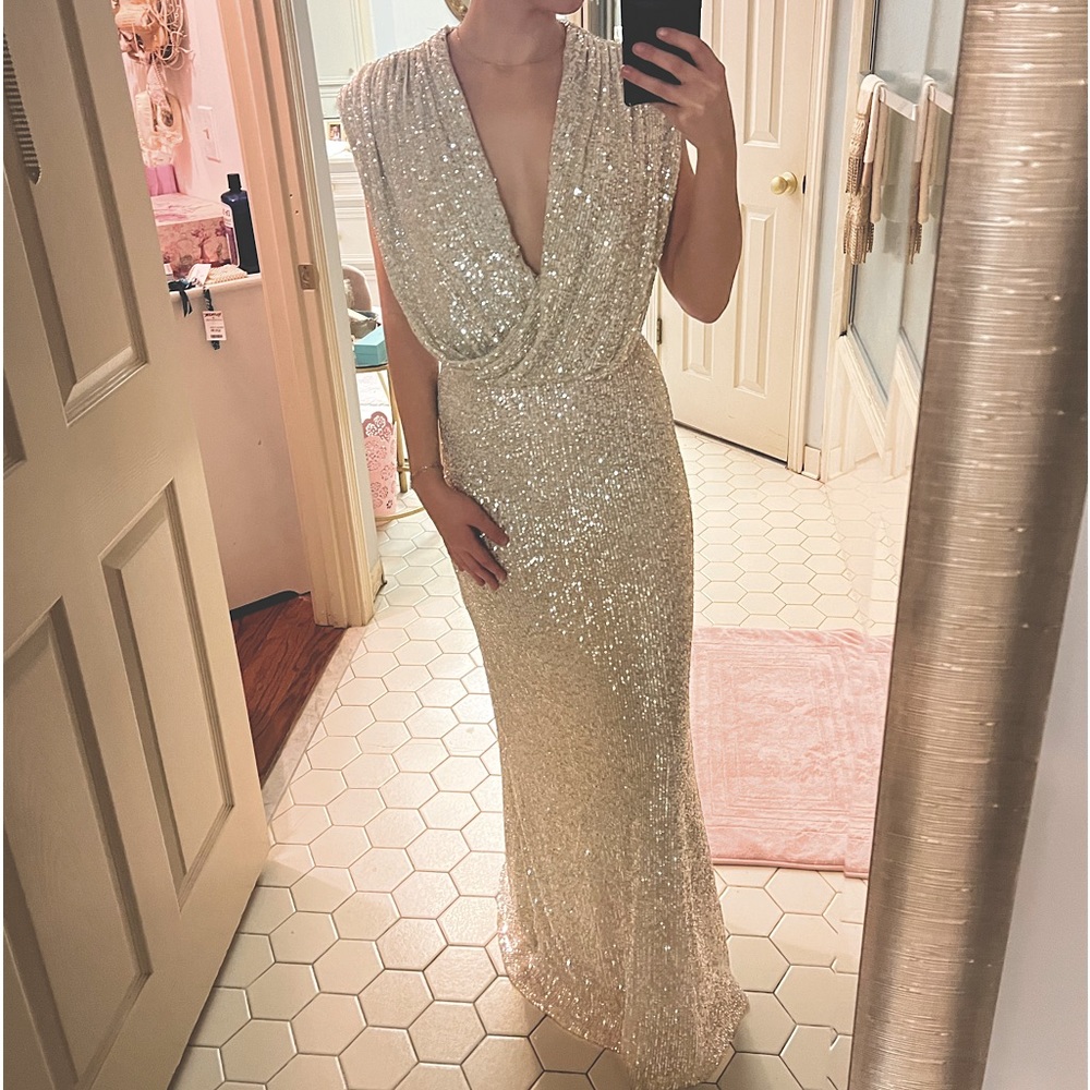 Silver Sequin Formal Dress | Prom | Bridesmaid